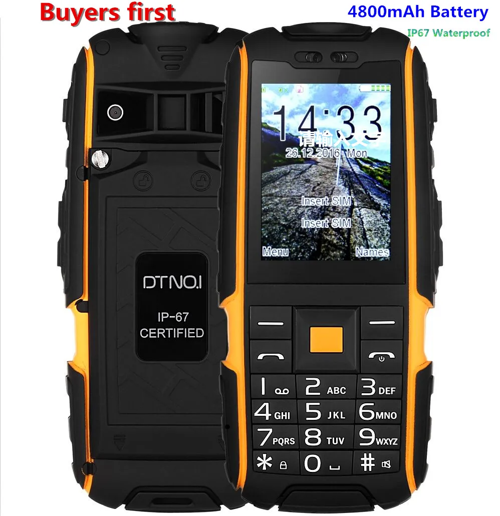Original DTNO.I A9 IP67 Waterproof shockproof Dual SIM mobile phone 4800mAh FM flashlight cell phone can add Russian keyboard
Original DTNO.I A9 IP67 Waterproof shockproof Dual SIM mobile phone 4800mAh FM flashlight cell phone can add Russian keyboard