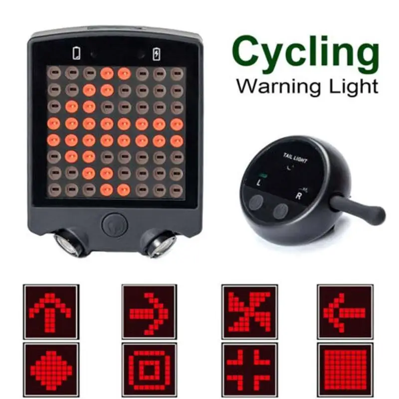 Wireless Remote Control Bicycle Rear Light Steering Lamp Brake Lamp Laser USB Rechargeable Bike Turn Signal Safety Warning Light
Wireless Remote Control Bicycle Rear Light Steering Lamp Brake Lamp Laser USB Rechargeable Bike Turn Signal Safety Warning Light