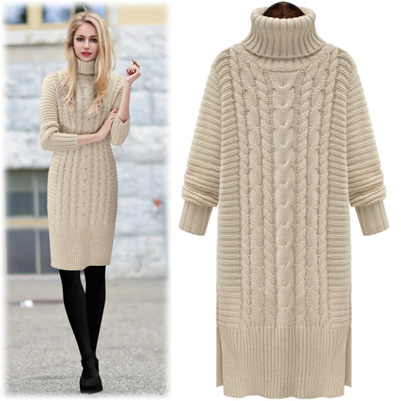 Long turtleneck sweater women winter warm thicken knitted sweater female Twist Thick lines pullovers sweater ladies slim sweater
Long turtleneck sweater women winter warm thicken knitted sweater female Twist Thick lines pullovers sweater ladies slim sweater