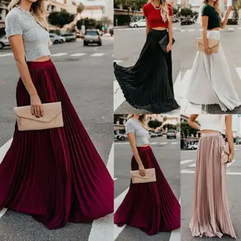 2019 Vintage Skirts Womens Chiffon Mesh High Waist Solid Color Long Maxi Skirts Pleated Half Length Beach Skirts Autumn Womens
2019 Vintage Skirts Womens Chiffon Mesh High Waist Solid Color Long Maxi Skirts Pleated Half Length Beach Skirts Autumn Womens