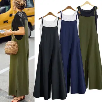 New Casual Women Long Pants Cotton Solid Loose Strap One Piece Clothes Jumpsuit Harem Trousers Romper Overalls
New Casual Women Long Pants Cotton Solid Loose Strap One Piece Clothes Jumpsuit Harem Trousers Romper Overalls