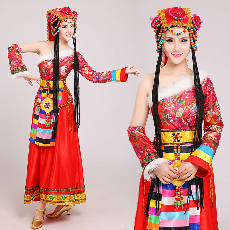 Chinese traditional national dress Mongolian Dance performance Clothing female costume Chinese dance costumes
Chinese traditional national dress Mongolian Dance performance Clothing female costume Chinese dance costumes