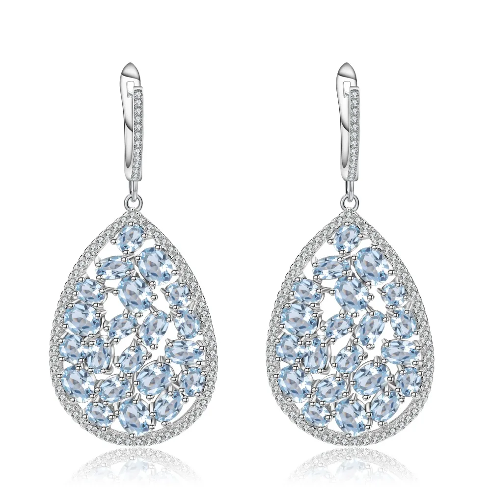 GEM'S BALLET 925 Sterling Silver Earrings 13.49Ct Natural Sky Blue Topaz Pear Shap Drop Earrings Fine Jewelry For Women Wedding
GEM'S BALLET 925 Sterling Silver Earrings 13.49Ct Natural Sky Blue Topaz Pear Shap Drop Earrings Fine Jewelry For Women Wedding