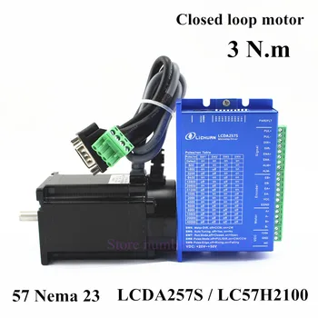 

Hybrid Servo Nema 23 closed loop stepper motor kit 2 phase 3.0N.m 57 motor LC57H2100 with encoder + Simple Servo Driver LCDA257S