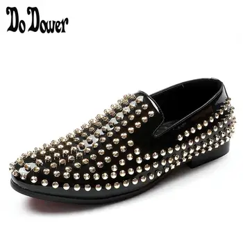 New Luxury Men's Fashion Casual Shoes Gold/black Glitter Leisure Slip on Rivets Loafers Shoes Man Party Weeding Dress Shoes
New Luxury Men's Fashion Casual Shoes Gold/black Glitter Leisure Slip on Rivets Loafers Shoes Man Party Weeding Dress Shoes