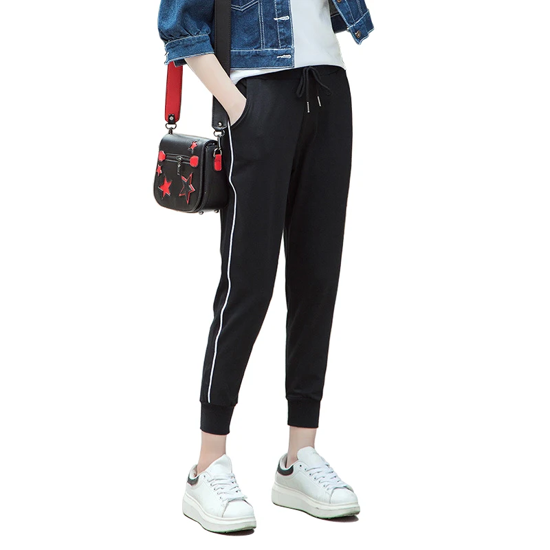 Women Casual Fit Pants Side Stripes Healthy Cotton Black Pants Ankle-Length Sportswear Fashion Summer Female Clothes Plus Size
Women Casual Fit Pants Side Stripes Healthy Cotton Black Pants Ankle-Length Sportswear Fashion Summer Female Clothes Plus Size