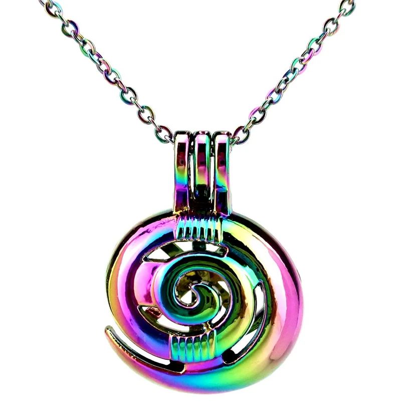 C699 Rainbow Color Lovely Sea Snail Rotate Beads Cage Pendant Locket Necklace Aroma Essential Oil Diffuser
C699 Rainbow Color Lovely Sea Snail Rotate Beads Cage Pendant Locket Necklace Aroma Essential Oil Diffuser