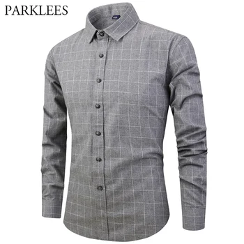 New Brand Plaid Shirt Men Casual Preppy Style Male Gray Dress Social Shirts 100% Cotton Business Work Brushed Check Blouse Homme
New Brand Plaid Shirt Men Casual Preppy Style Male Gray Dress Social Shirts 100% Cotton Business Work Brushed Check Blouse Homme