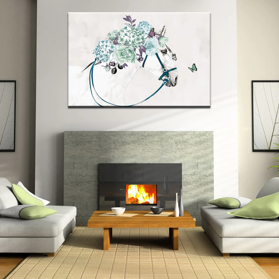Абстрактное животное бабочка цветок холст картина искусство стены домашний