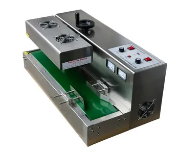 high efficiency horizontal heat induction sealer continuously with aluminum foil liners
high efficiency horizontal heat induction sealer continuously with aluminum foil liners
