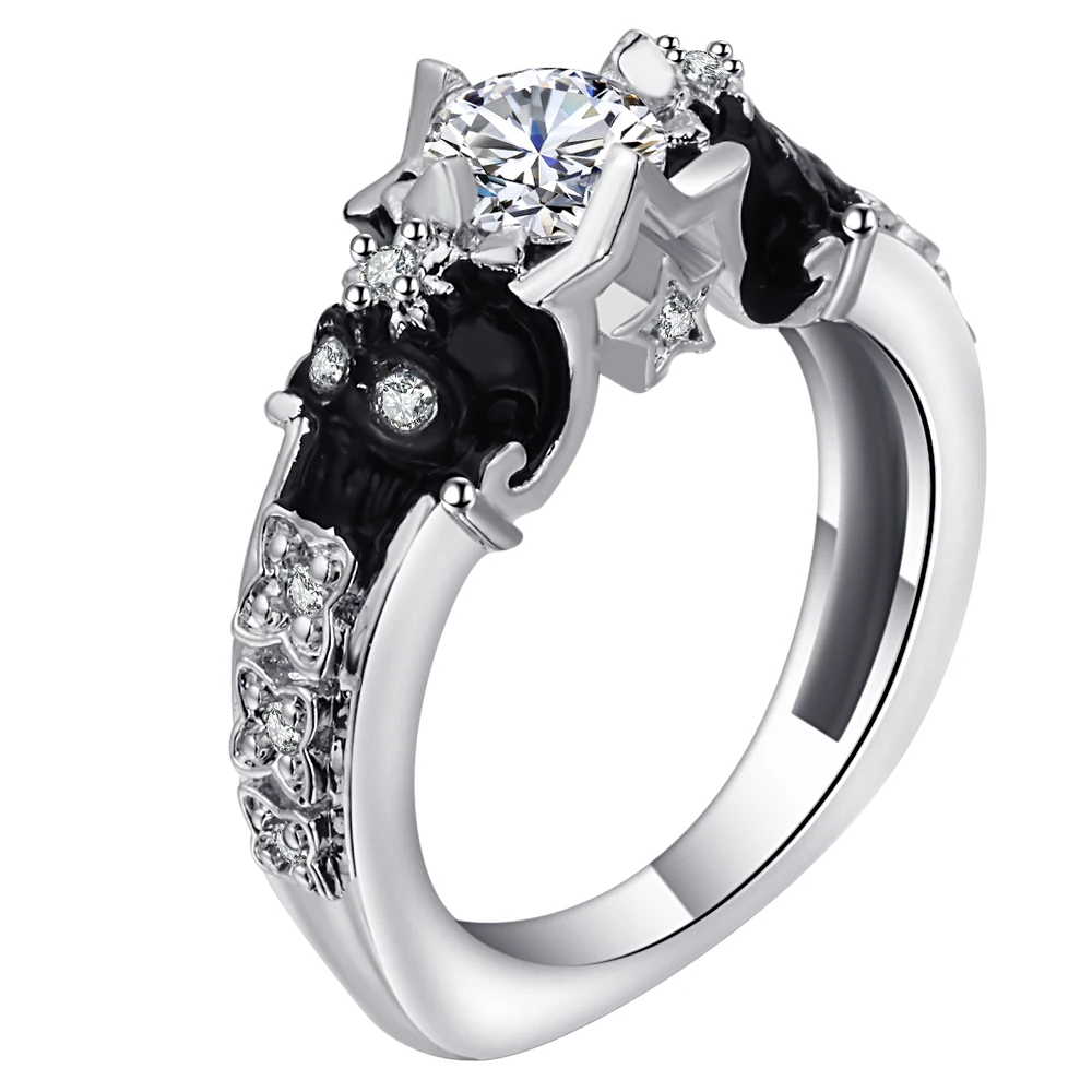 Punk Cubic Zirconia Evil Skull Ring Men Jewelry Silver Color Vintage CZ Motor Bike Skeleton Design Women Men Ring Retro Ringen
Punk Cubic Zirconia Evil Skull Ring Men Jewelry Silver Color Vintage CZ Motor Bike Skeleton Design Women Men Ring Retro Ringen