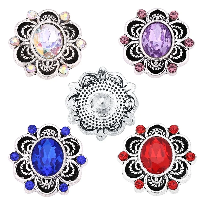5pcs/lot Rhinestone Stone Crystal Flower Snap Buttons for Women fit 18mm/20mm DIY Snap Bracelet/Necklace Jewelry Making
5pcs/lot Rhinestone Stone Crystal Flower Snap Buttons for Women fit 18mm/20mm DIY Snap Bracelet/Necklace Jewelry Making