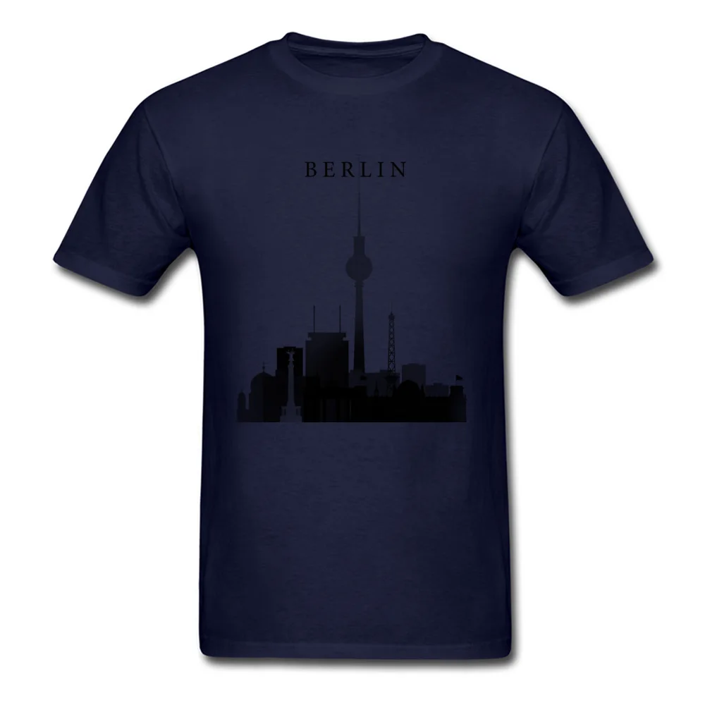 Group Berlin Graphic Silhouette Men T Shirt 2018 Hot Sale Summer Autumn T Shirt Crew Neck 100% Cotton Fabric Tops Tees Berlin Graphic Silhouette navy