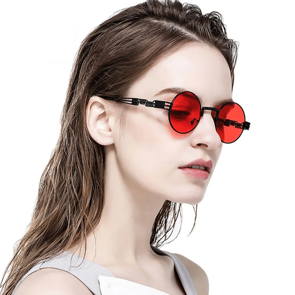 Brand Classic Steampunk Sunglasses Metal Round Sunglasses Women Retro Punk Glasses Mirror Coating Goggles Travel Red Pink Yellow
Brand Classic Steampunk Sunglasses Metal Round Sunglasses Women Retro Punk Glasses Mirror Coating Goggles Travel Red Pink Yellow