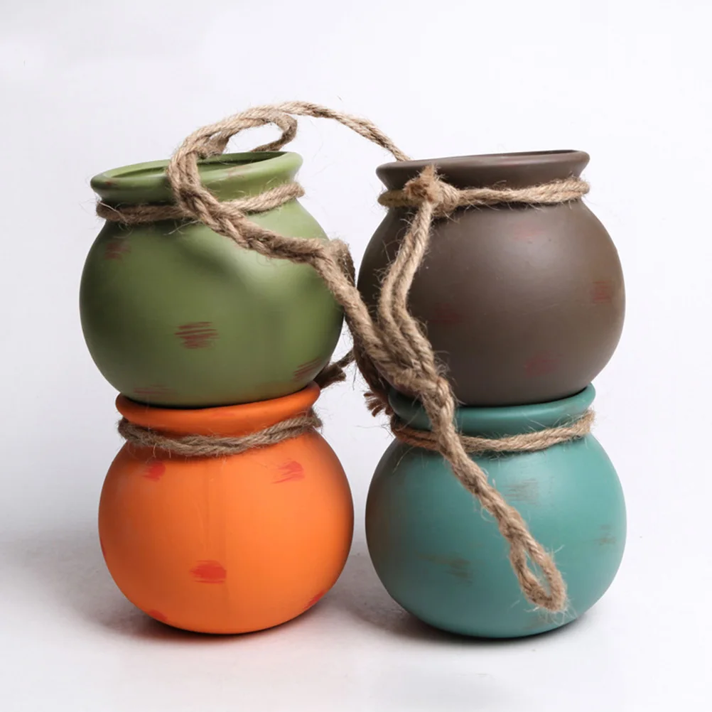 4pcs Hanging Ceramic Pot Planters Wall Ceiling Mount Succulent Plant Pot Planters Bonsai Pots With Hemp Rope (Multi Color)
4pcs Hanging Ceramic Pot Planters Wall Ceiling Mount Succulent Plant Pot Planters Bonsai Pots With Hemp Rope (Multi Color)