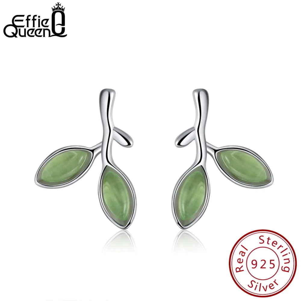 Effie Queen Real 925 Sterling Silver Stud Earrings Fashion Women Jewelry Green Crystal Leaf Shape Silver Earing Trendy Gift BE87
Effie Queen Real 925 Sterling Silver Stud Earrings Fashion Women Jewelry Green Crystal Leaf Shape Silver Earing Trendy Gift BE87