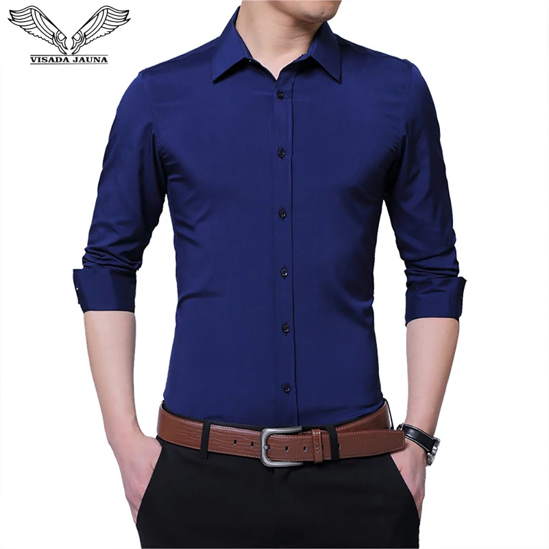 VISADA JAUNA 2019 New Men Casual Shirt Soild Color Slim Fit Business Brand Long Sleeved Male Design Fashion Big Size 5XL N5102
VISADA JAUNA 2019 New Men Casual Shirt Soild Color Slim Fit Business Brand Long Sleeved Male Design Fashion Big Size 5XL N5102