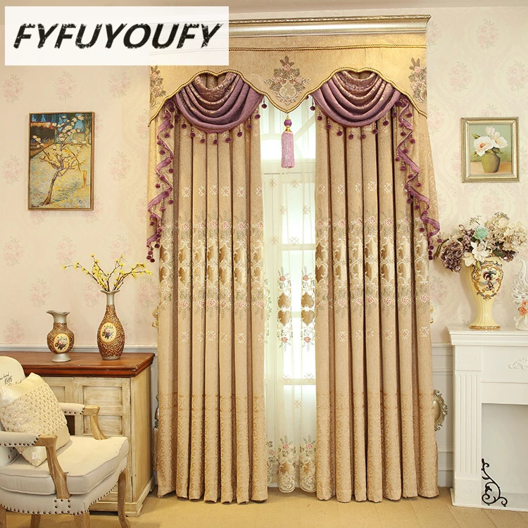 Polyester European luxury Embroidered French window Blackout curtains for Livingroom the curtains in the kitchen decorations
Polyester European luxury Embroidered French window Blackout curtains for Livingroom the curtains in the kitchen decorations