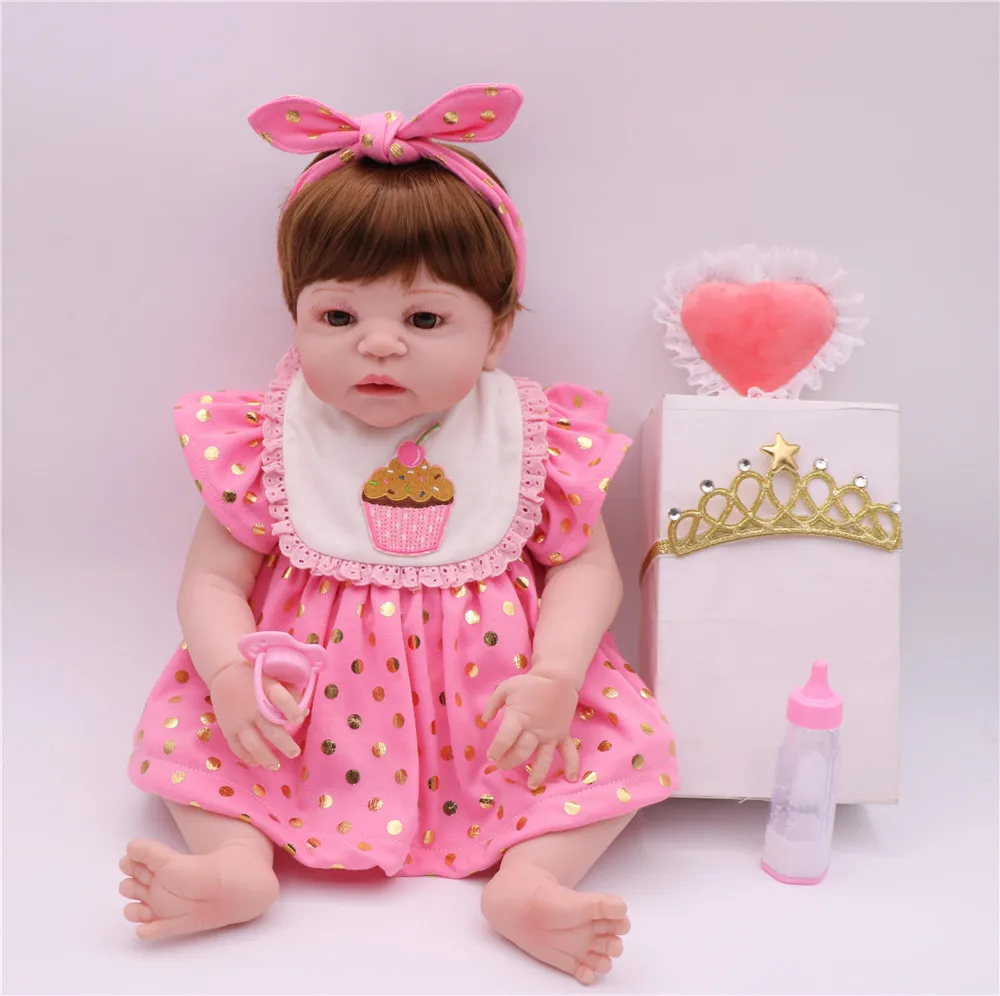23" Full body silicone vinyl reborn Toy Lifelike modeling Real touch bebe alive infant dolls baby Child play house briquedos
23" Full body silicone vinyl reborn Toy Lifelike modeling Real touch bebe alive infant dolls baby Child play house briquedos