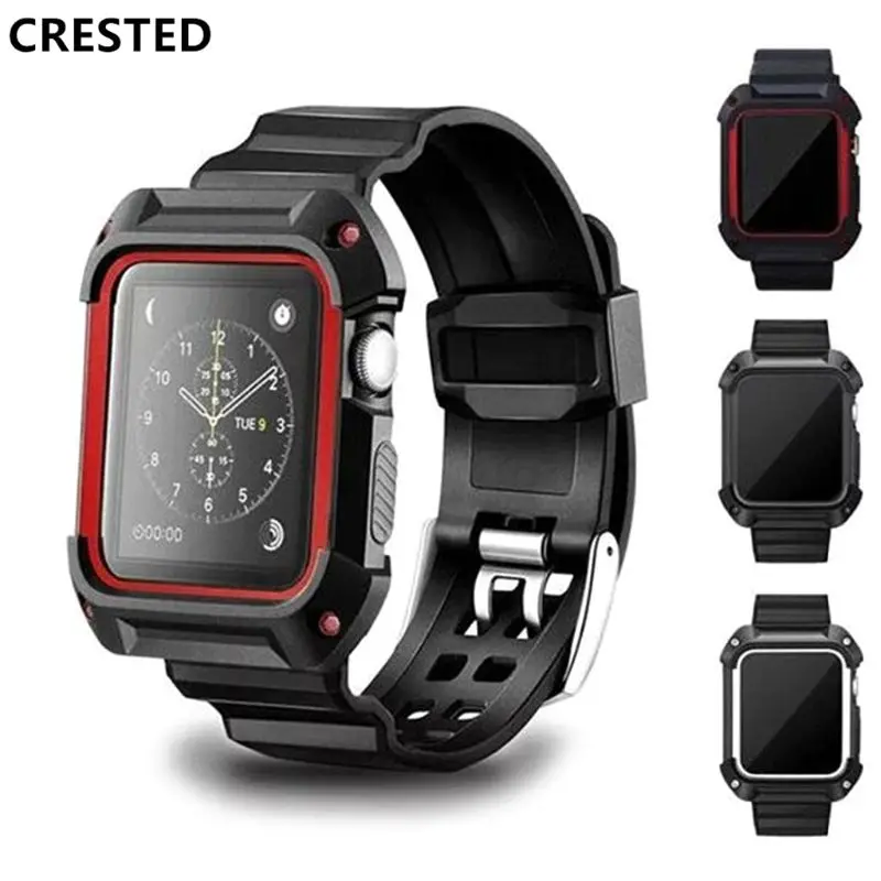 Smartwatch Protective Case Sport Strap For Apple Watch Band Apple Watch 4 3 Case Iwatch Band 42mm/38mm 44mm 40mm Correa Pulseira
Smartwatch Protective Case Sport Strap For Apple Watch Band Apple Watch 4 3 Case Iwatch Band 42mm/38mm 44mm 40mm Correa Pulseira