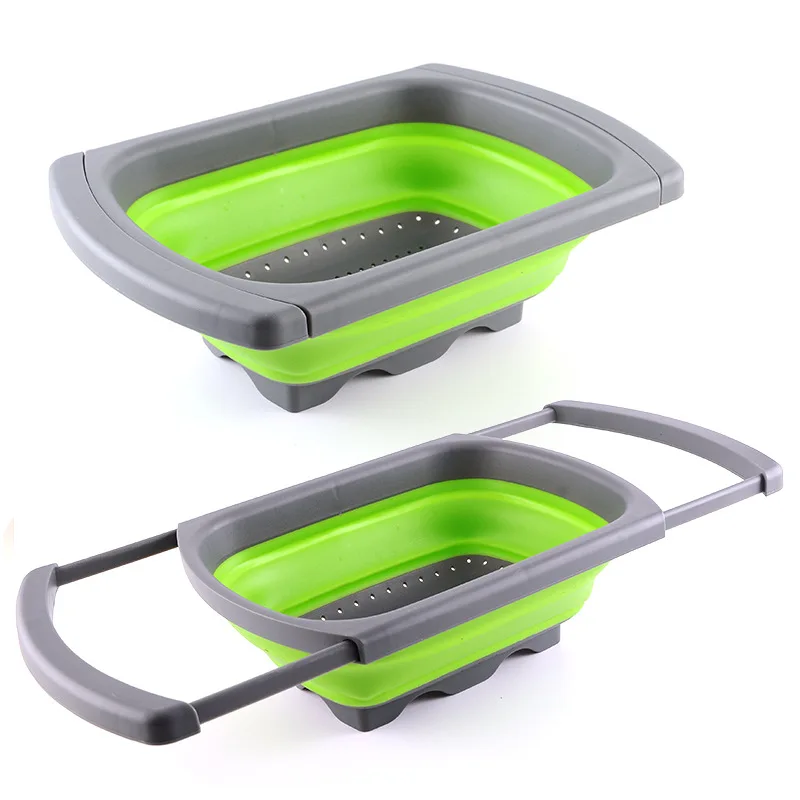 Fruit Vegetable Folding Draining Basket Kitchen Strainer Collapsible Colanders Retractable Handles Silicone Kitchen Tool AA
Fruit Vegetable Folding Draining Basket Kitchen Strainer Collapsible Colanders Retractable Handles Silicone Kitchen Tool AA