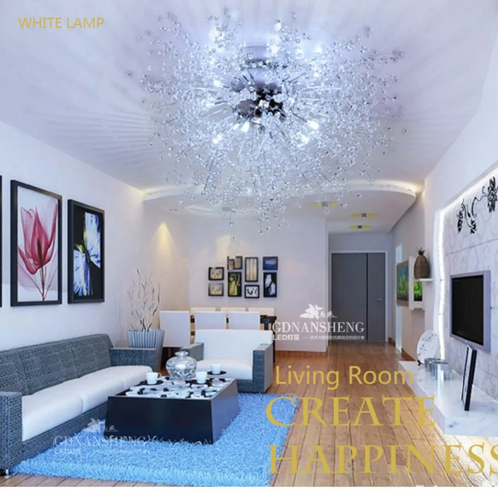Modern-White-LED-Ceiling-Lights-For-Living-Room-luminarias-para-sala-plafon-led-Crystal-Ceiling-Lamp 3