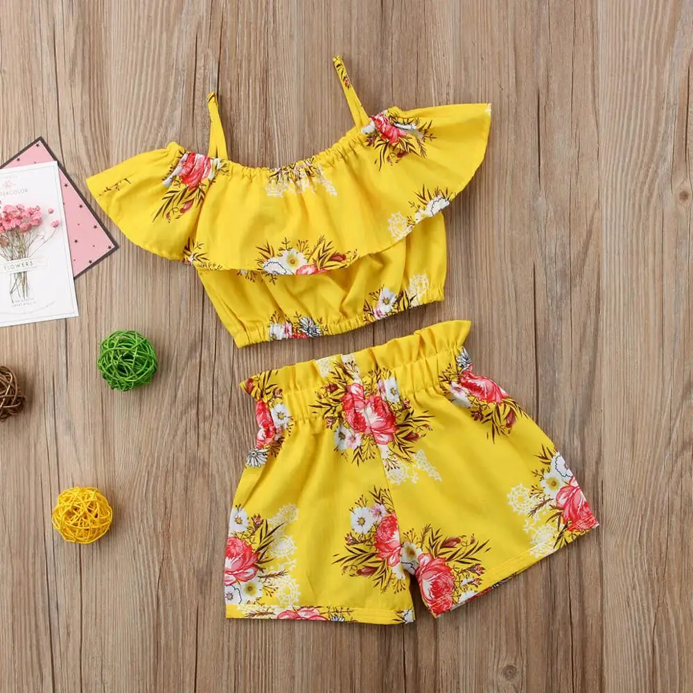 2Pcs Summer Toddler Kid Baby Girl Outfit Floral Ruffles off Shoulder Tops+Shorts Fashion Baby Girl Clothing Set 1-5T
2Pcs Summer Toddler Kid Baby Girl Outfit Floral Ruffles off Shoulder Tops+Shorts Fashion Baby Girl Clothing Set 1-5T