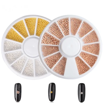 1 Box Steel Beads Nail Studs Gold Sliver Rose Gold Mixed Sizes 3D Metal Nail Art Decorations In Wheel Manicure Tools
1 Box Steel Beads Nail Studs Gold Sliver Rose Gold Mixed Sizes 3D Metal Nail Art Decorations In Wheel Manicure Tools