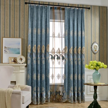 Luxury Curtains Tulle for Living Room European Blue Chenille Embroidery Velvet Curtains Tulle Bedroom Decorate Panel
Luxury Curtains Tulle for Living Room European Blue Chenille Embroidery Velvet Curtains Tulle Bedroom Decorate Panel