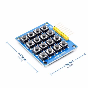 Thinary Electronic 8pin 4x4 4*4 Matrix 16 Keys Button Keypad Keyboard Breadboard Module Mcu for arduino Diy Kit
Thinary Electronic 8pin 4x4 4*4 Matrix 16 Keys Button Keypad Keyboard Breadboard Module Mcu for arduino Diy Kit