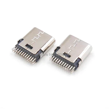 

50pcs micro USB vertical 24P for 3.1 Type C Connector 24p type-C no side 24Pin Female Socket jack Charge port Plug 3.1 Version