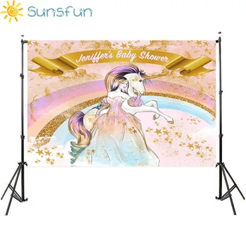 Sunsfun 7x5ft Colorful Rainbow Gold Stars Unicorn Baby Show Children Cartoon Photoalbums Photographic Backdrop 220x150cm
Sunsfun 7x5ft Colorful Rainbow Gold Stars Unicorn Baby Show Children Cartoon Photoalbums Photographic Backdrop 220x150cm