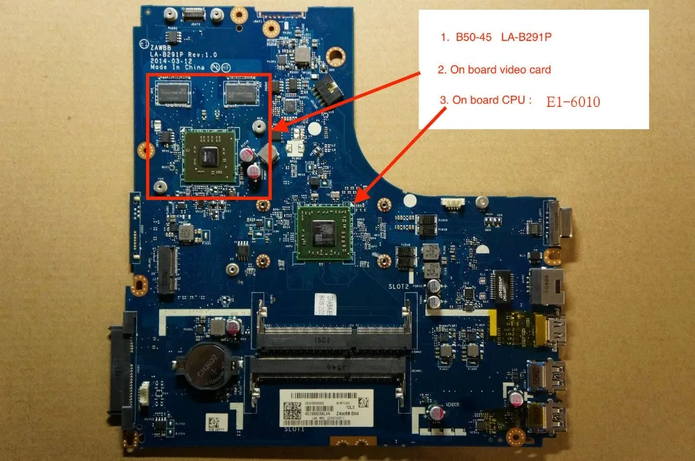 100% New for Lenovo B50-45 LA-B291P Motherboard with AMD E1-6010 cpu ( has on board GPU) Free Shipping
100% New for Lenovo B50-45 LA-B291P Motherboard with AMD E1-6010 cpu ( has on board GPU) Free Shipping