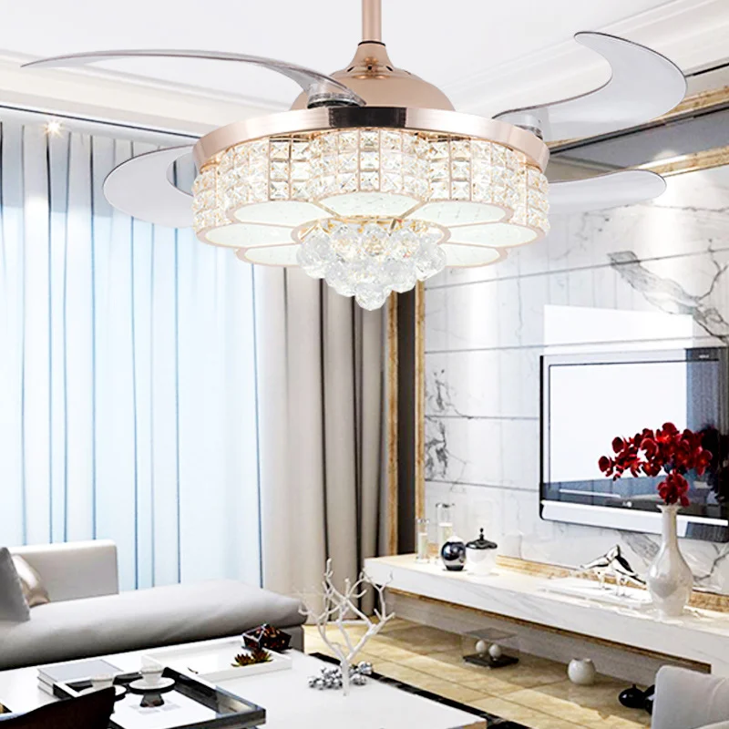 Modern Luxury Ceiling Fan Crystal LED Light with Light Remote Control Bedroom 220 Volt Fan
Modern Luxury Ceiling Fan Crystal LED Light with Light Remote Control Bedroom 220 Volt Fan