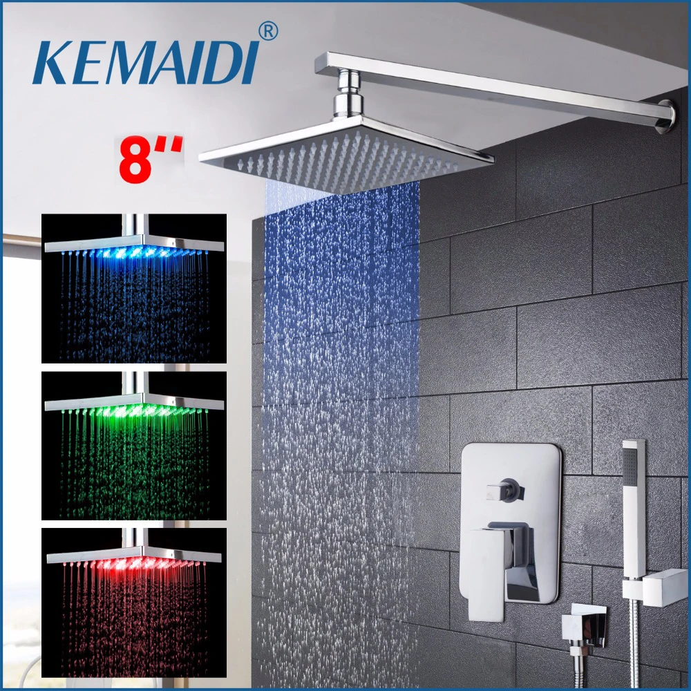 KEMAIDI LED Three Color Changing Rainfall&Waterfall Bath Shower Panel Wall Mounted Message Shower Set With Hand Shower
KEMAIDI LED Three Color Changing Rainfall&Waterfall Bath Shower Panel Wall Mounted Message Shower Set With Hand Shower