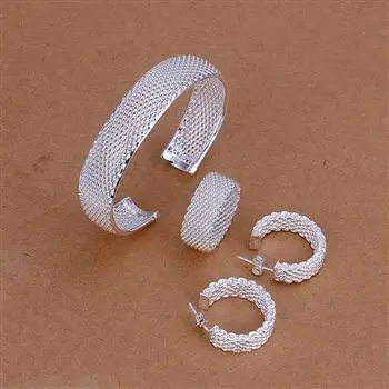 S925 Silver color middle wide fine mesh open cuff bracelet full mesh ring earring hoop women fine fashion jewerly wholesale
S925 Silver color middle wide fine mesh open cuff bracelet full mesh ring earring hoop women fine fashion jewerly wholesale