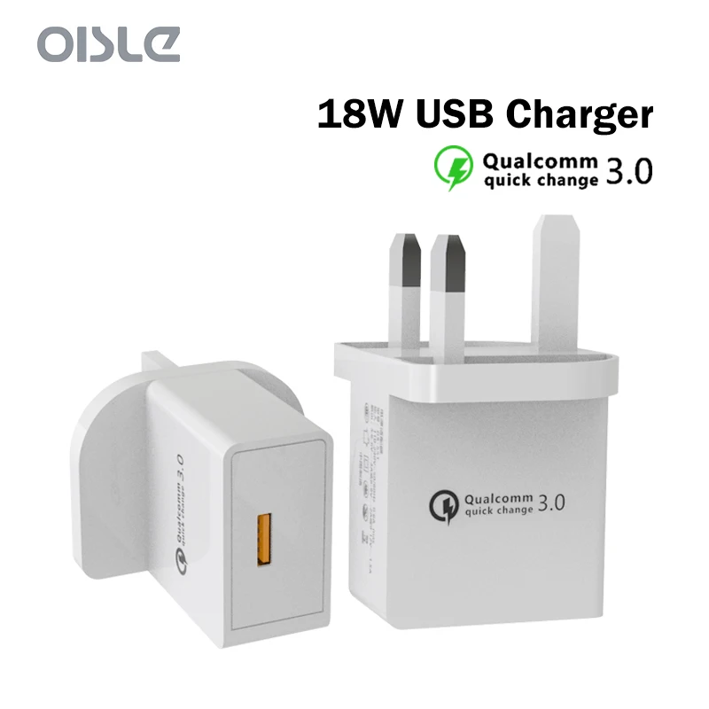 18W UK Plug Quick Charge 3.0 USB Charger Travel USB Wall Power Adapter Fast Charging For iPhone Xiaomi Samsung HTC Huawei P20
18W UK Plug Quick Charge 3.0 USB Charger Travel USB Wall Power Adapter Fast Charging For iPhone Xiaomi Samsung HTC Huawei P20