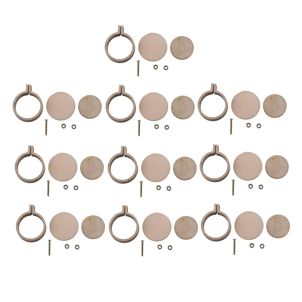 10 Set Mini Round Wooden Embroidery Hoop Frame Inner Diamater 2cm - Cross Stitch, Arts, DIY Crafts Tools 10 Set Mini Round Wooden Embroidery Hoop Frame Inner Diamater 2cm - Cross Stitch, Arts, DIY Crafts Tools