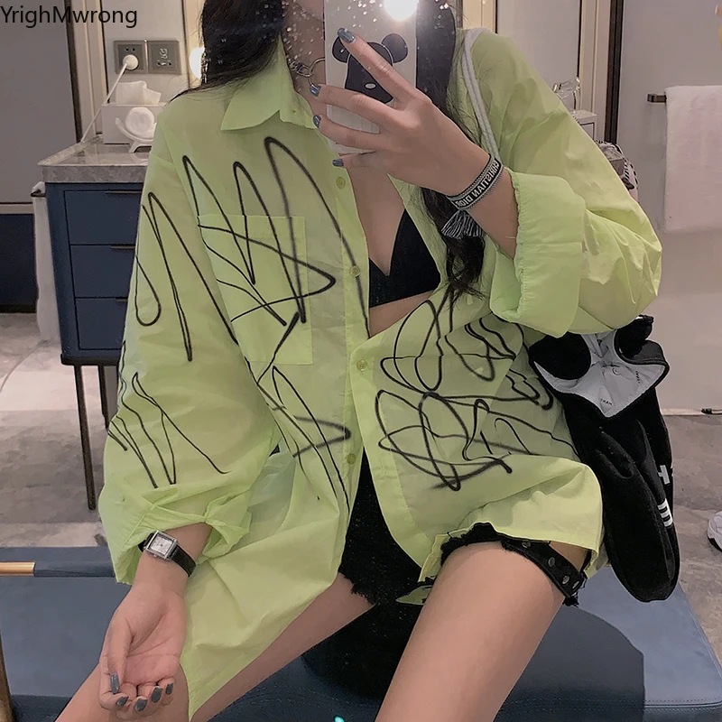 Graffiti Letter Print Long Sleeve Loose Blouse Korean Streetwear Harajuku Shirt Top Autumn Summer Hip Hop Punk Sexy Windbreaker
Graffiti Letter Print Long Sleeve Loose Blouse Korean Streetwear Harajuku Shirt Top Autumn Summer Hip Hop Punk Sexy Windbreaker