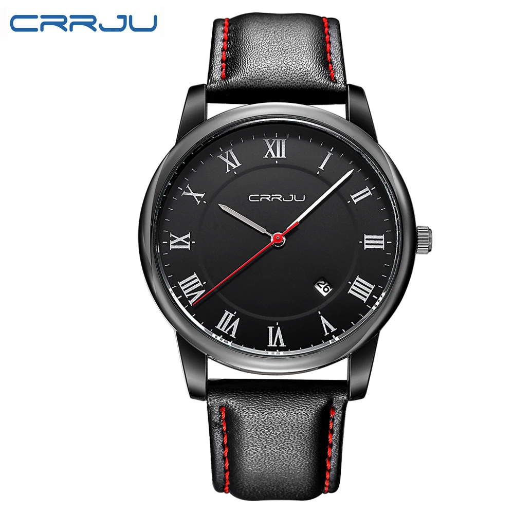 Men's Casual Quartz Watch w/ Leather Strap