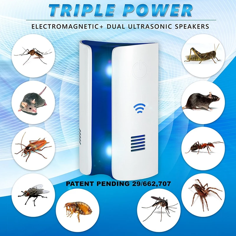 Ultrasonic Electromagnetic Pest Repellent Control, Plug in Home Indoor and Outdoor Repeller, Get Rid of Mosquito, Ant, Flea, R
Ultrasonic Electromagnetic Pest Repellent Control, Plug in Home Indoor and Outdoor Repeller, Get Rid of Mosquito, Ant, Flea, R
