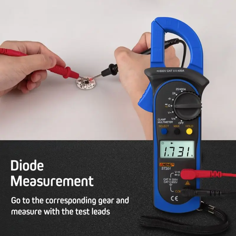 Digital Clamp Multimeter ST-201 True RMS LCD Multifuction Ohm DC AC Voltmeter AC Ammeter Data Tester
Digital Clamp Multimeter ST-201 True RMS LCD Multifuction Ohm DC AC Voltmeter AC Ammeter Data Tester