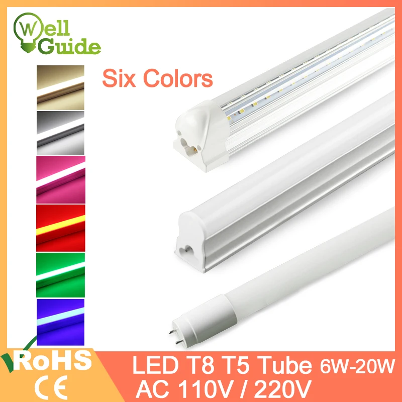 

Led Tube T5 LED Integrated Tube T8 LED Light 2835 SMD 6W 10W 20W AC110V 220V 300mm 600mm 1FT 2FT LED Fluorescent Lamp Ampoule