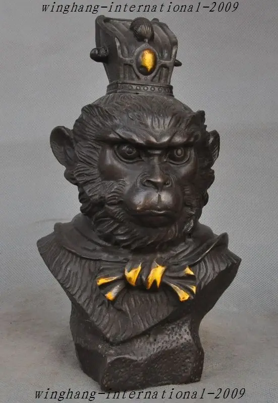 Crafts statue Old Chinese Myth Gilt Bronze Sun Wukong Monkey King Monkey Head Bust Statue
Crafts statue Old Chinese Myth Gilt Bronze Sun Wukong Monkey King Monkey Head Bust Statue