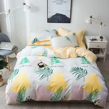 Leaves Single Bedding Set Qulit Cover Pillowcases white Home Textile cama Bed Set twin Queen King Size yellow duvet cover sets
Leaves Single Bedding Set Qulit Cover Pillowcases white Home Textile cama Bed Set twin Queen King Size yellow duvet cover sets