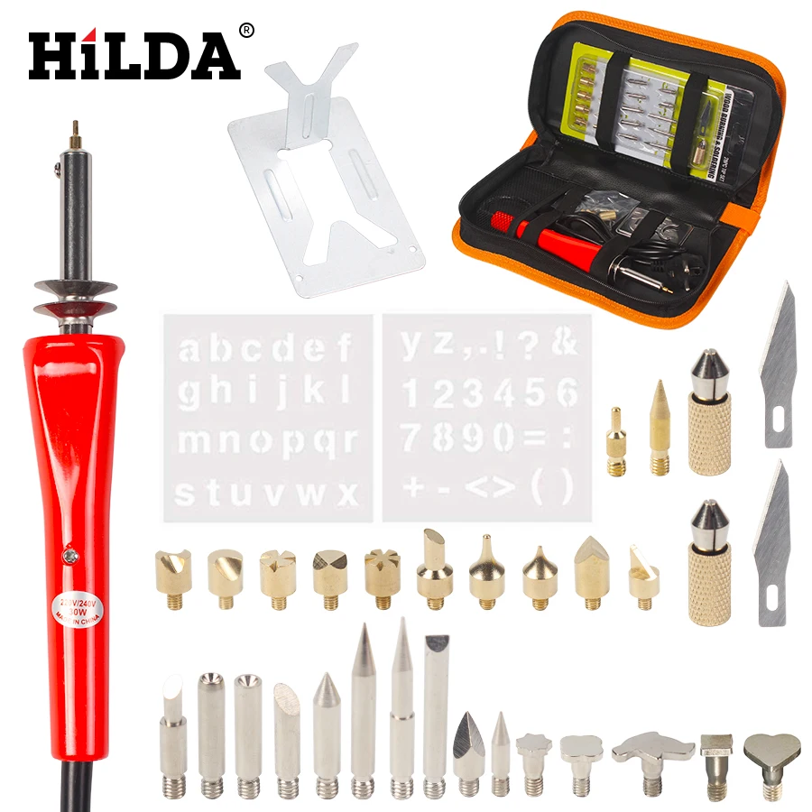 HILDA Electric Soldering Iron With 31pcs Iron Tip and Tweezer Adjustable Temperature Solder Station Stand Solder Wire Tool Kit
HILDA Electric Soldering Iron With 31pcs Iron Tip and Tweezer Adjustable Temperature Solder Station Stand Solder Wire Tool Kit