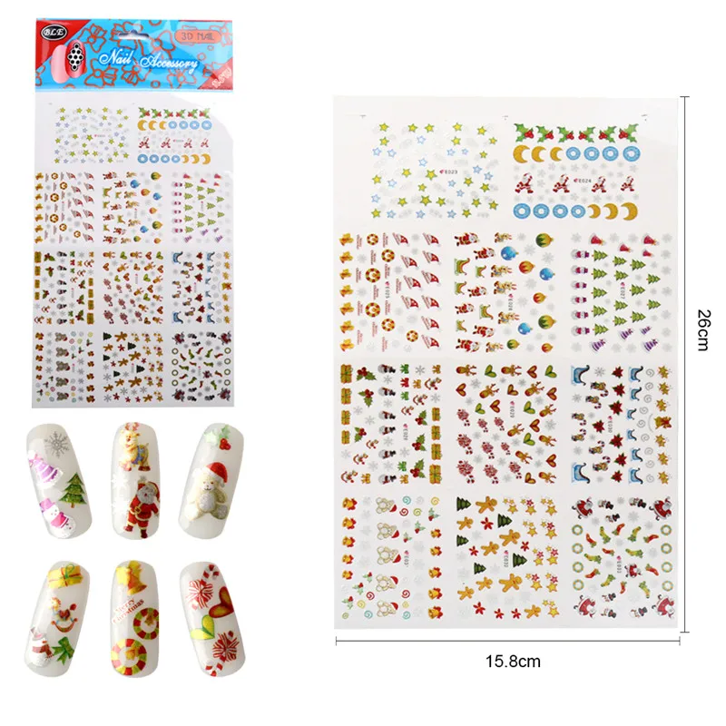 HNM Christmas Theme Nail Sticker 1PCS Nail Art Stickers 3D Decals DIY for Nail Decoration Accessories
HNM Christmas Theme Nail Sticker 1PCS Nail Art Stickers 3D Decals DIY for Nail Decoration Accessories