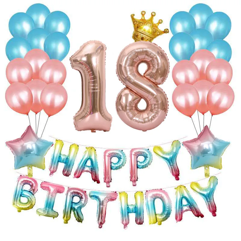 Gradient Happy Birthday Balloon Rose Gold Number Foil Balloons Set For 18th 20th 30th 40th 50th 60th Birthday Party Decoration
Gradient Happy Birthday Balloon Rose Gold Number Foil Balloons Set For 18th 20th 30th 40th 50th 60th Birthday Party Decoration