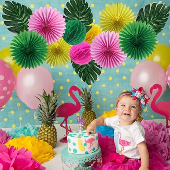 15pcs Flamingo Fiesta Themed Birthday Party Cake Topper Garland Palm Leaves Honeycomb Pineapple Balls Fans Hawaiian Decor
15pcs Flamingo Fiesta Themed Birthday Party Cake Topper Garland Palm Leaves Honeycomb Pineapple Balls Fans Hawaiian Decor