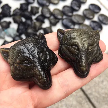 1pc Natural Stone Gold Obsidian Handmade Carved Wolf Lucky Amulet Pendant Necklace Fashion Jewelry Gift
1pc Natural Stone Gold Obsidian Handmade Carved Wolf Lucky Amulet Pendant Necklace Fashion Jewelry Gift